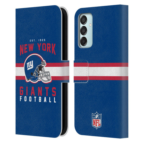 NFL New York Giants Graphics Helmet Typography Leather Book Wallet Case Cover For Samsung Galaxy M15/F15 5G