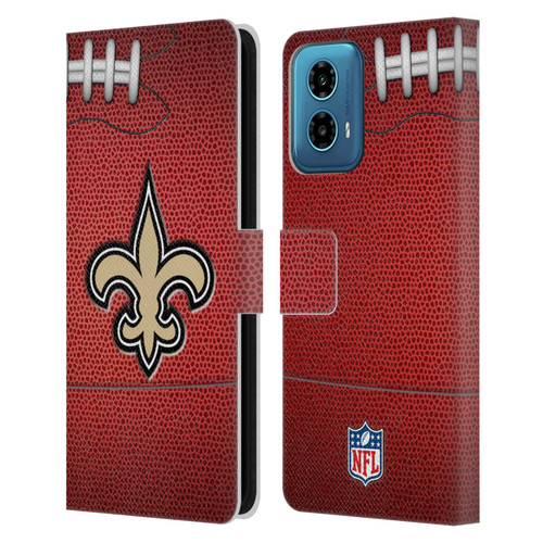 NFL New Orleans Saints Graphics Football Leather Book Wallet Case Cover For Motorola Moto G34 5G