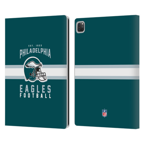 NFL Philadelphia Eagles Graphics Helmet Typography Leather Book Wallet Case Cover For Apple iPad Pro 13 M4 2024