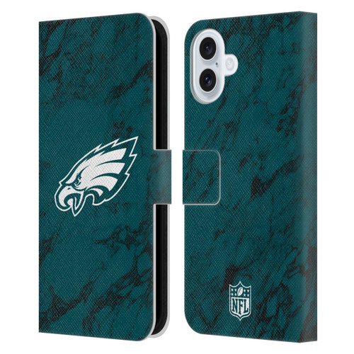 NFL Philadelphia Eagles Graphics Coloured Marble Leather Book Wallet Case Cover For Apple iPhone 16 Plus NFL Philadelphia Eagles Graphics Coloured Marble Leather Book Wallet Case Cover For Apple iPhone 16 Plus