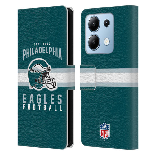 NFL Philadelphia Eagles Graphics Helmet Typography Leather Book Wallet Case Cover For Xiaomi Redmi Note 13/13 Pro 5G