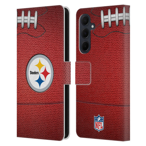 NFL Pittsburgh Steelers Graphics Football Leather Book Wallet Case Cover For Samsung Galaxy A35 5G