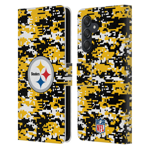 NFL Pittsburgh Steelers Graphics Digital Camouflage Leather Book Wallet Case Cover For Samsung Galaxy M55 5G NFL Pittsburgh Steelers Graphics Digital Camouflage Leather Book Wallet Case Cover For Samsung Galaxy M55 5G
