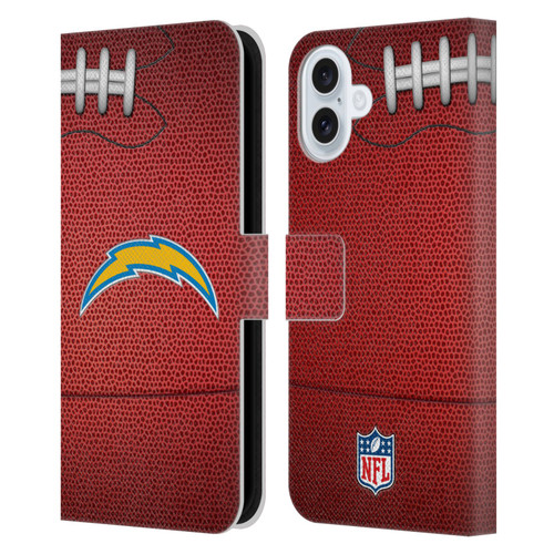 NFL Los Angeles Chargers Graphics Football Leather Book Wallet Case Cover For Apple iPhone 16 Plus