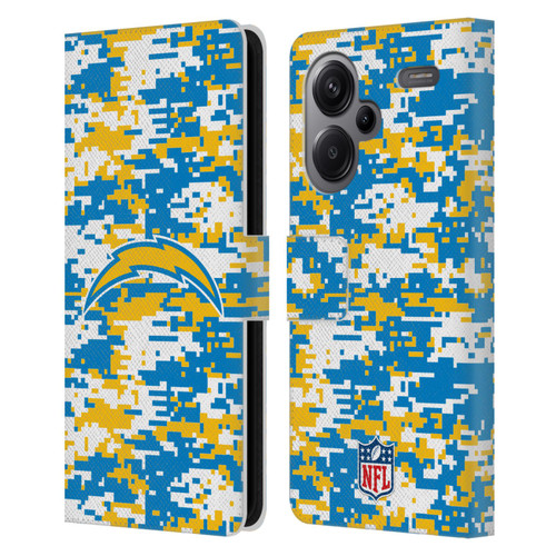 NFL Los Angeles Chargers Graphics Digital Camouflage Leather Book Wallet Case Cover For Xiaomi Redmi Note 13 Pro Plus 5G