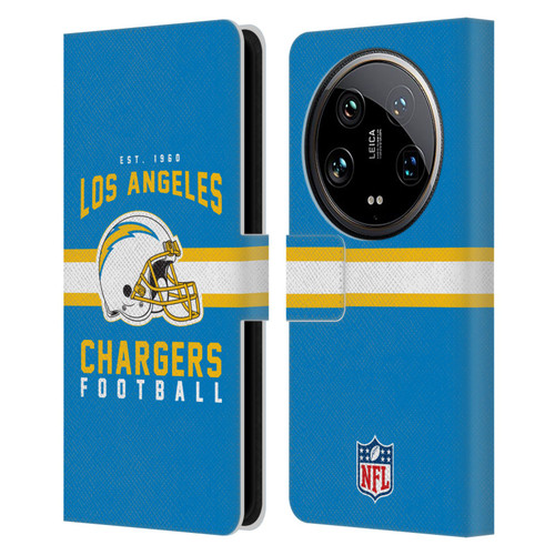 NFL Los Angeles Chargers Graphics Helmet Typography Leather Book Wallet Case Cover For Xiaomi 14 Ultra