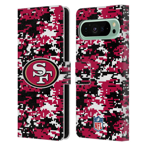 NFL San Francisco 49ers Graphics Digital Camouflage Leather Book Wallet Case Cover For Google Pixel 9 Pro XL