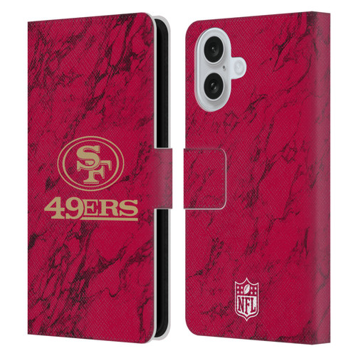 NFL San Francisco 49ers Graphics Coloured Marble Leather Book Wallet Case Cover For Apple iPhone 16