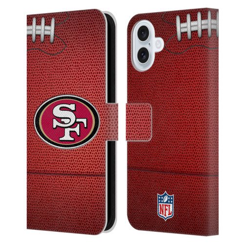 NFL San Francisco 49ers Graphics Football Leather Book Wallet Case Cover For Apple iPhone 16 Plus