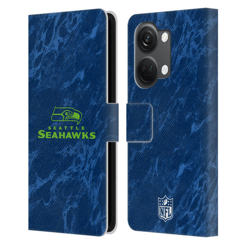 NFL Seattle Seahawks Graphics Coloured Marble Leather Book Wallet Case Cover For OnePlus Nord 3 5G
