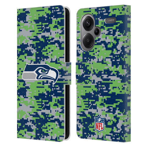 NFL Seattle Seahawks Graphics Digital Camouflage Leather Book Wallet Case Cover For Xiaomi Redmi Note 13 Pro Plus 5G