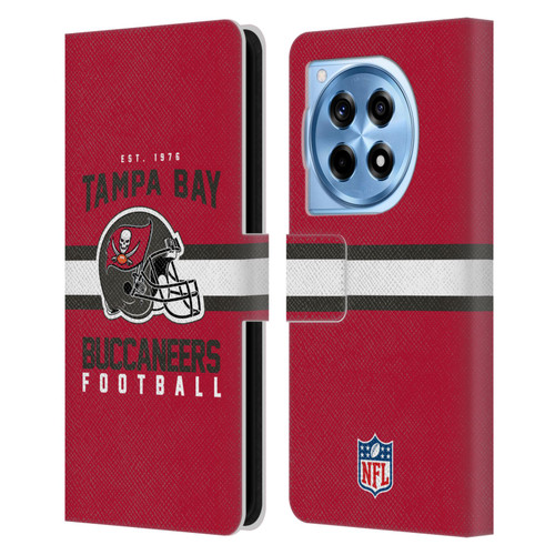 NFL Tampa Bay Buccaneers Graphics Helmet Typography Leather Book Wallet Case Cover For OnePlus 12R