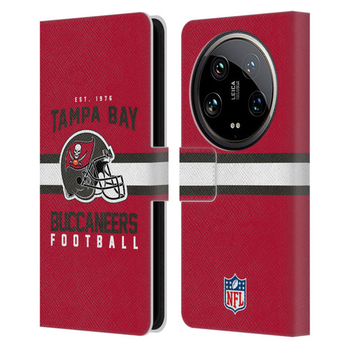 NFL Tampa Bay Buccaneers Graphics Helmet Typography Leather Book Wallet Case Cover For Xiaomi 14 Ultra