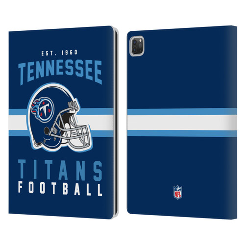 NFL Tennessee Titans Graphics Helmet Typography Leather Book Wallet Case Cover For Apple iPad Pro 13 M4 2024