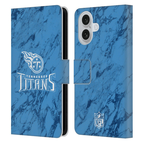 NFL Tennessee Titans Graphics Coloured Marble Leather Book Wallet Case Cover For Apple iPhone 16