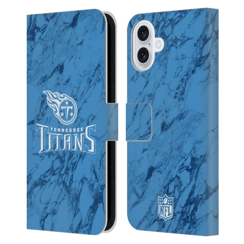 NFL Tennessee Titans Graphics Coloured Marble Leather Book Wallet Case Cover For Apple iPhone 16 Plus