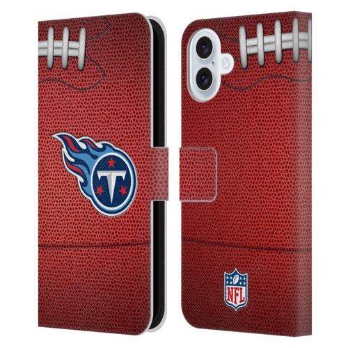 NFL Tennessee Titans Graphics Football Leather Book Wallet Case Cover For Apple iPhone 16 Plus