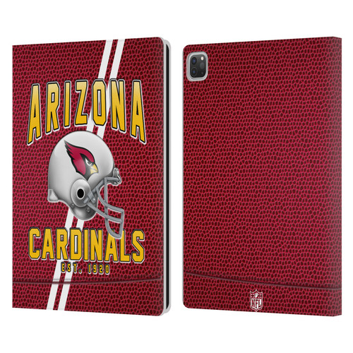 NFL Arizona Cardinals Logo Art Football Stripes Leather Book Wallet Case Cover For Apple iPad Pro 13 M4 2024