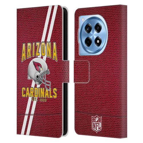 NFL Arizona Cardinals Logo Art Football Stripes Leather Book Wallet Case Cover For OnePlus 12R