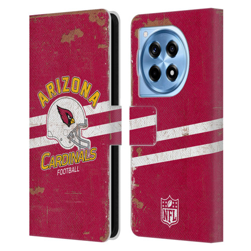 NFL Arizona Cardinals Logo Art Helmet Distressed Leather Book Wallet Case Cover For OnePlus 12R