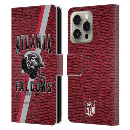 NFL Atlanta Falcons Logo Art Football Stripes Leather Book Wallet Case Cover For Apple iPhone 16 Pro
