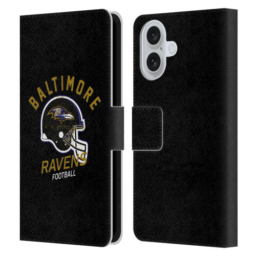 NFL Baltimore Ravens Logo Art Helmet Distressed Leather Book Wallet Case Cover For Apple iPhone 16 NFL Baltimore Ravens Logo Art Helmet Distressed Leather Book Wallet Case Cover For Apple iPhone 16