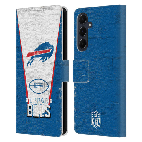 NFL Buffalo Bills Logo Art Banner Leather Book Wallet Case Cover For Samsung Galaxy A55 5G
