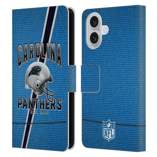 NFL Carolina Panthers Logo Art Football Stripes Leather Book Wallet Case Cover For Apple iPhone 16