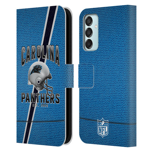 NFL Carolina Panthers Logo Art Football Stripes Leather Book Wallet Case Cover For Samsung Galaxy M15/F15 5G