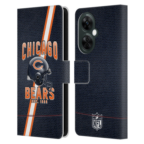 NFL Chicago Bears Logo Art Football Stripes Leather Book Wallet Case Cover For OnePlus Nord CE 3 Lite 5G