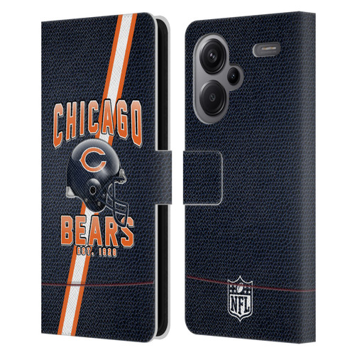 NFL Chicago Bears Logo Art Football Stripes Leather Book Wallet Case Cover For Xiaomi Redmi Note 13 Pro Plus 5G