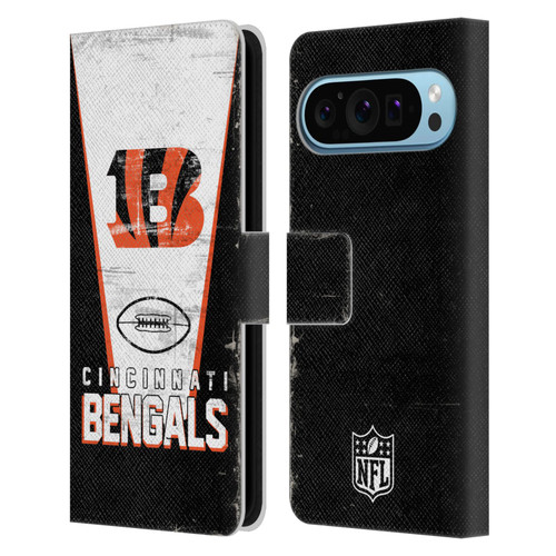 NFL Cincinnati Bengals Logo Art Banner Leather Book Wallet Case Cover For Google Pixel 9 / Pixel 9 Pro