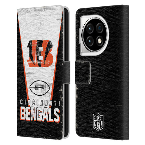 NFL Cincinnati Bengals Logo Art Banner Leather Book Wallet Case Cover For OPPO OnePlus Ace 3 5G