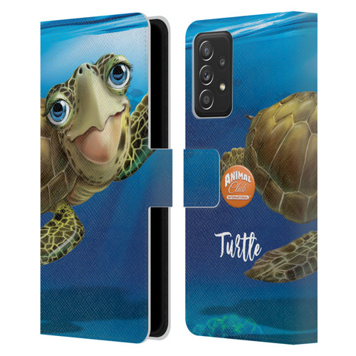 Animal Club International Underwater Sea Turtle Leather Book Wallet Case Cover For Samsung Galaxy A53 5G (2022)