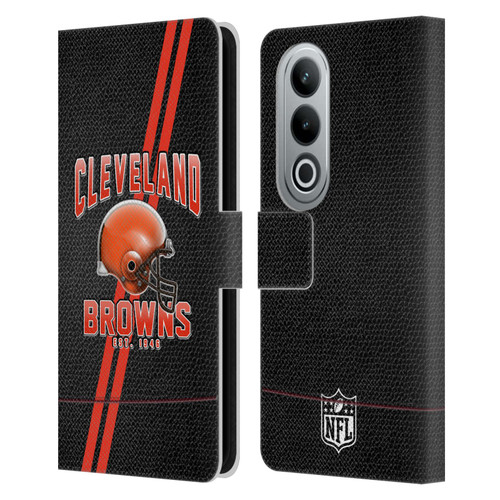 NFL Cleveland Browns Logo Art Football Stripes Leather Book Wallet Case Cover For OPPO OnePlus Ace 3V 5G