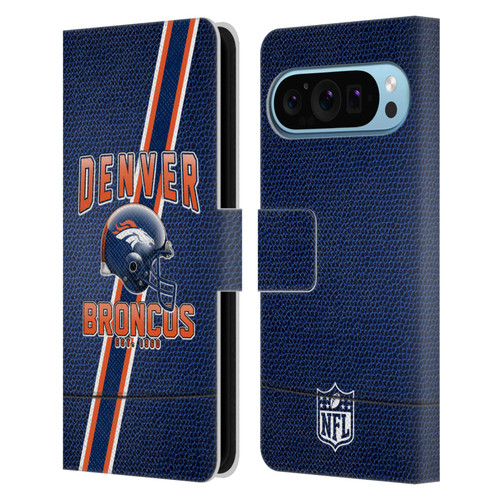 NFL Denver Broncos Logo Art Football Stripes Leather Book Wallet Case Cover For Google Pixel 9 / Pixel 9 Pro