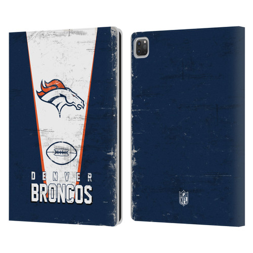 NFL Denver Broncos Logo Art Banner Leather Book Wallet Case Cover For Apple iPad Pro 13 M4 2024