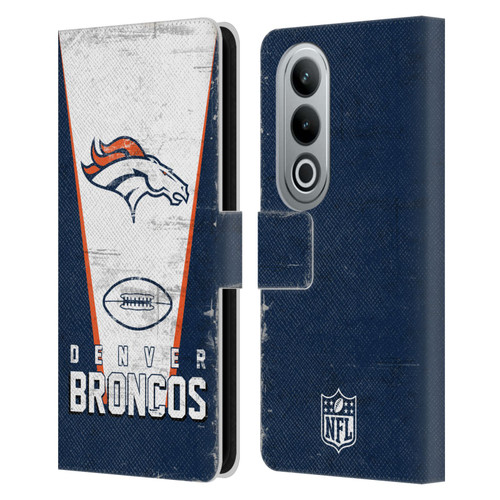 NFL Denver Broncos Logo Art Banner Leather Book Wallet Case Cover For OPPO OnePlus Ace 3V 5G