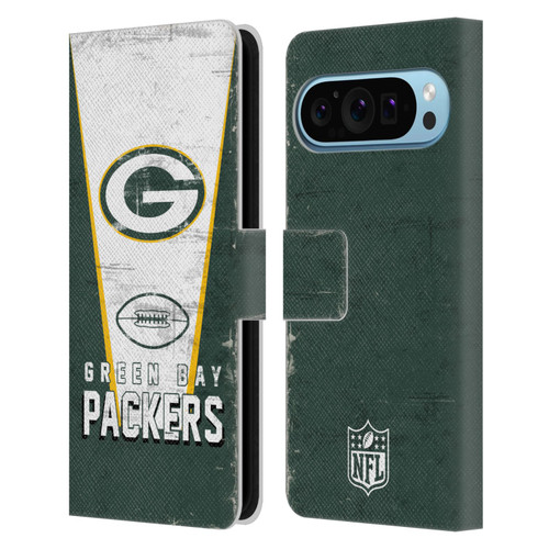 NFL Green Bay Packers Logo Art Banner Leather Book Wallet Case Cover For Google Pixel 9 / Pixel 9 Pro