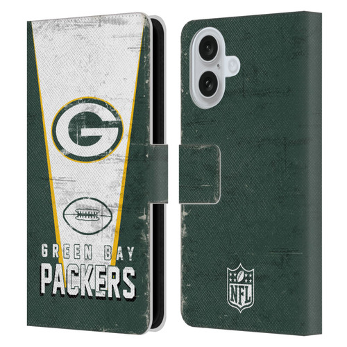 NFL Green Bay Packers Logo Art Banner Leather Book Wallet Case Cover For Apple iPhone 16