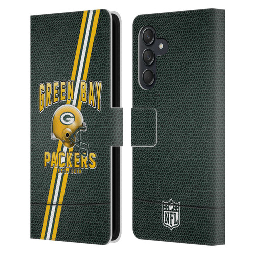NFL Green Bay Packers Logo Art Football Stripes Leather Book Wallet Case Cover For Samsung Galaxy M55 5G