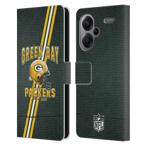 NFL Green Bay Packers Logo Art Football Stripes Leather Book Wallet Case Cover For Xiaomi Redmi Note 13 Pro Plus 5G
