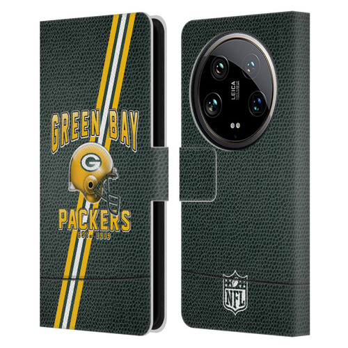 NFL Green Bay Packers Logo Art Football Stripes Leather Book Wallet Case Cover For Xiaomi 14 Ultra
