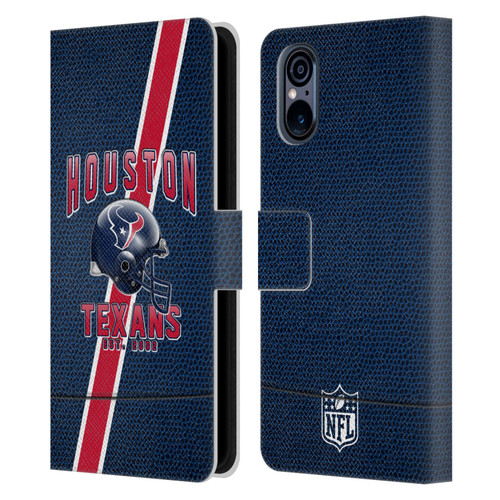 NFL Houston Texans Logo Art Football Stripes Leather Book Wallet Case Cover For Sony Xperia 5 V 5G