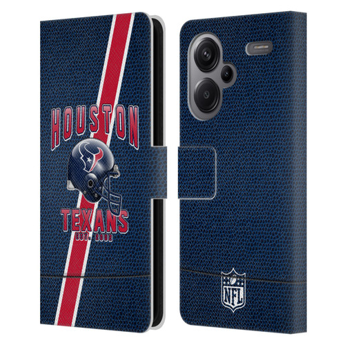 NFL Houston Texans Logo Art Football Stripes Leather Book Wallet Case Cover For Xiaomi Redmi Note 13 Pro Plus 5G