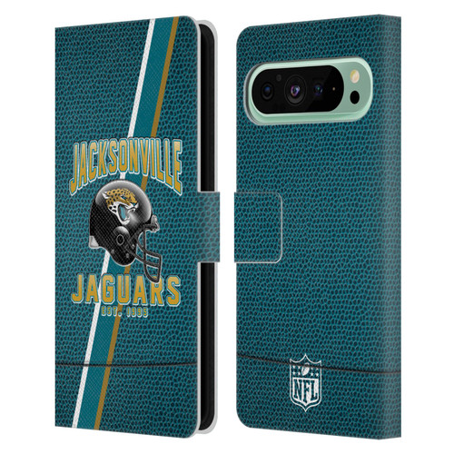NFL Jacksonville Jaguars Logo Art Football Stripes Leather Book Wallet Case Cover For Google Pixel 9 Pro XL
