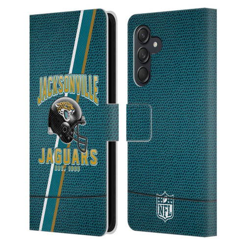 NFL Jacksonville Jaguars Logo Art Football Stripes Leather Book Wallet Case Cover For Samsung Galaxy M55 5G