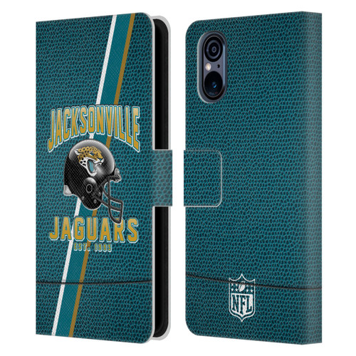 NFL Jacksonville Jaguars Logo Art Football Stripes Leather Book Wallet Case Cover For Sony Xperia 5 V 5G