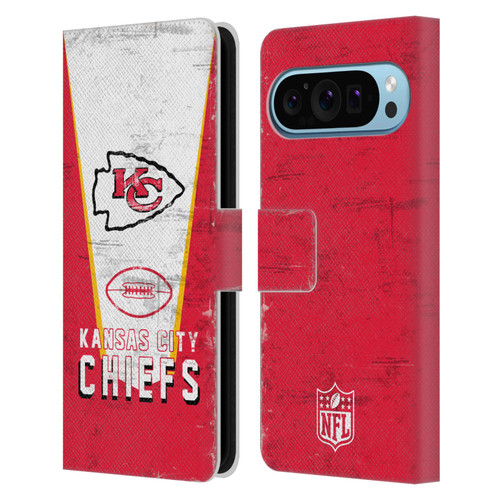 NFL Kansas City Chiefs Logo Art Banner Leather Book Wallet Case Cover For Google Pixel 9 / Pixel 9 Pro