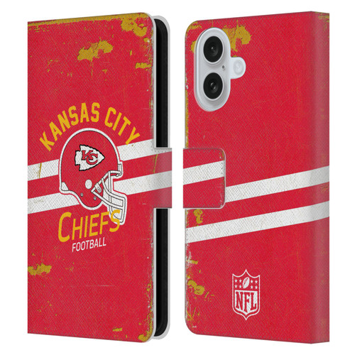 NFL Kansas City Chiefs Logo Art Helmet Distressed Leather Book Wallet Case Cover For Apple iPhone 16 NFL Kansas City Chiefs Logo Art Helmet Distressed Leather Book Wallet Case Cover For Apple iPhone 16
